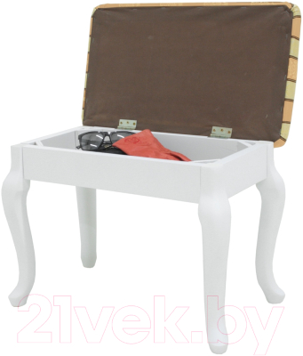 Банкетка Мебелик Ретро с ящиком (белый/полоса бежевый)