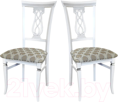 Набор стульев Мебелик Агнесс (белый/серебристый/маркус серебристый)