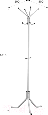 Изображение товара Вешалка для одежды Мебелик Пико 3 (белый)