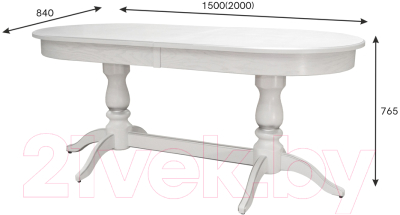 Обеденный стол Мебелик Тарун 3 (белый/серебристый)