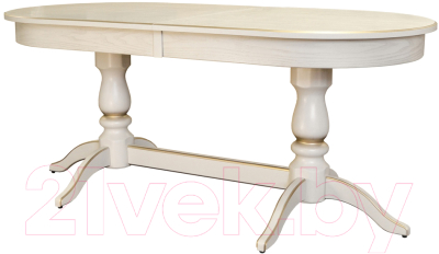 Обеденный стол Мебелик Тарун 3 (слоновая кость/золото)