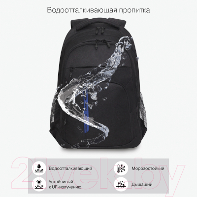 Рюкзак Grizzly RU-336-1 (черный/синий)