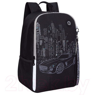 Школьный рюкзак Grizzly RB-351-5 (черный/серый)