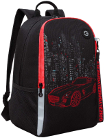 Школьный рюкзак Grizzly RB-351-5 (черный/красный) - 