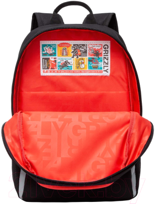 Школьный рюкзак Grizzly RB-351-5 (черный/красный)