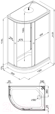 Душевая кабина Triton Грэй А ДН4 120x80 (белый/левый)