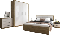 Комплект мебели для спальни Евва Престиж ПР-1.2 (дуб кантри золотой/белый) - 