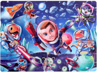 Пазл Puzzle Time Светящийся в темноте Космический десант / 4659850 (88эл)