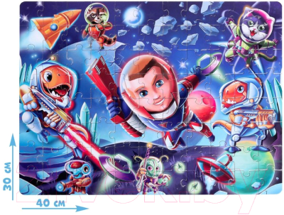 Пазл Puzzle Time Светящийся в темноте Космический десант / 4659850 (88эл)