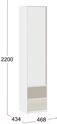 Шкаф-пенал ТриЯ Сканди СМ-386.07.21-20 (дуб гарден/белый/глиняный серый)