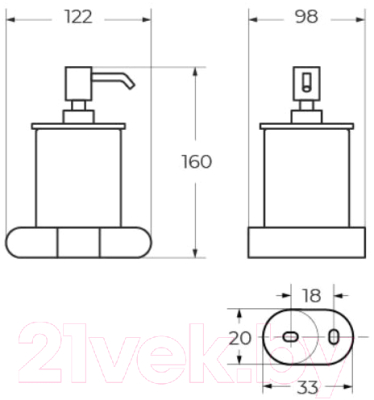 Дозатор для жидкого мыла Art&Max Platino AM-E-3998-MB