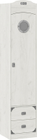 Шкаф-пенал ТриЯ Калипсо ТД 389.07.021 с иллюминатором (дуб крафт белый) - 