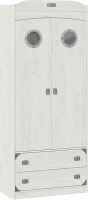 Шкаф ТриЯ Калипсо ТД 389.07.022 с иллюминатором (дуб крафт белый) - 