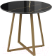 Обеденный стол ТриЯ Милан тип 1 (золотой муар/стекло глянцевое черный мрамор) - 