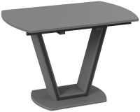 Обеденный стол ТриЯ Дели тип 2 (серый софт/стекло матовое серое) - 