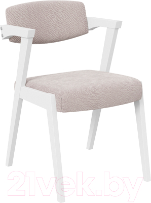 Изображение товара Стул ТриЯ Гонконг 2 (белый матовый/ткань 220 шенилл Estetica Vanilla)
