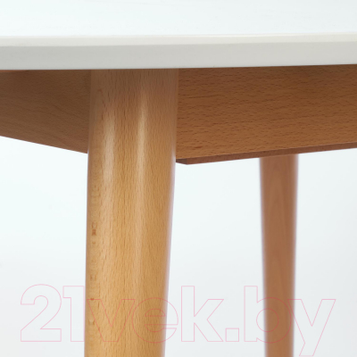 Обеденный стол Tetchair Боско круглый раскладной (белый/натуральный)