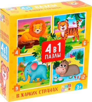 Развивающая игра Puzzle Time В жарких странах 4 в 1 / 5411904 - 