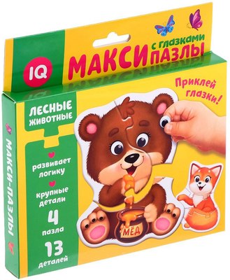 

Развивающая игра, Макси-пазлы С глазками Лесные животные / 4285453