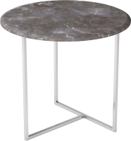 Журнальный столик Мебелик Альбано (серый мрамор/хром) - 