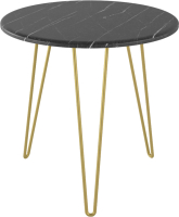 Журнальный столик Мебелик Рид Голд 530 (черный мрамор/золото) - 