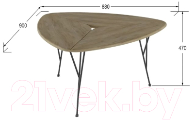 Журнальный столик Мебелик Трэвис (дуб сонома/черный)