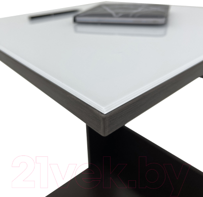 Приставной столик Мебелик BeautyStyle 3 (венге/стекло белое)