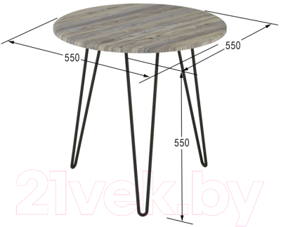 Журнальный столик Мебелик Рид 530 (скания темная/черный)