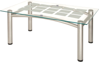 Журнальный столик Мебелик Робер 3М (металлик/прозрачный) - 