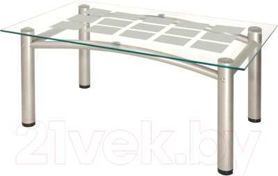Журнальный столик Мебелик Робер 3М (металлик/прозрачный)