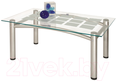 Журнальный столик Мебелик Робер 3М (металлик/прозрачный)