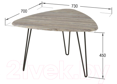 Журнальный столик Мебелик Спринг 430 (скания темная)
