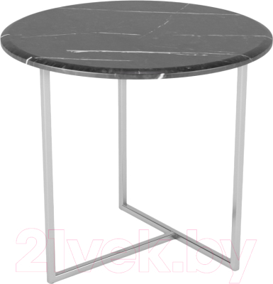 Журнальный столик Мебелик Альбано (черный мрамор/хром)