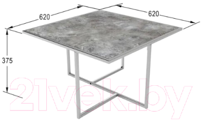 Журнальный столик Мебелик Амадео (квадро верона/хром)