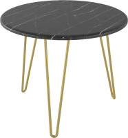 Журнальный столик Мебелик Рид Голд 430 (черный мрамор/золото) - 