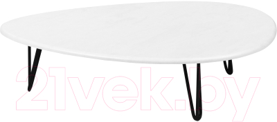 Журнальный столик Мебелик Дадли (белый бетон/черный)