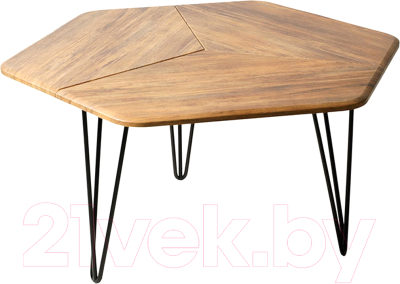Журнальный столик Мебелик Олдем (дуб американский/черный)