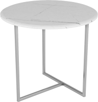 Журнальный столик Мебелик Альбано (белый мрамор/хром) - 
