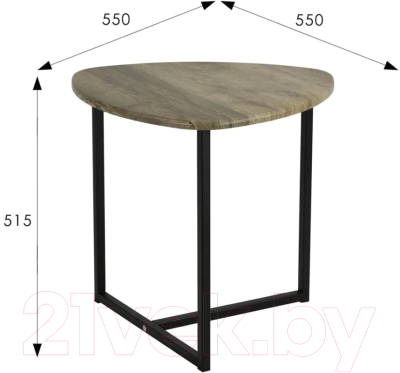 Журнальный столик Мебелик BeautyStyle 11 (дуб крымский состаренный/черный)