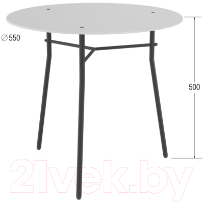 Журнальный столик Мебелик Ники (белый/черный)