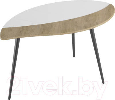 Журнальный столик Мебелик Лайм дуб (сонома/белый/черный)