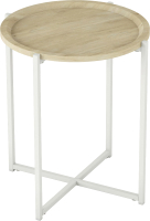 Журнальный столик Мебелик Бьерн (дуб санремо/белый) - 