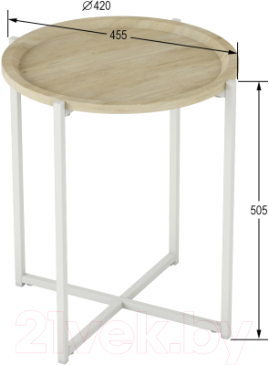 Журнальный столик Мебелик Бьерн (дуб санремо/белый)
