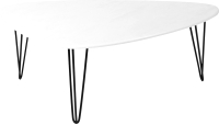 Журнальный столик Мебелик Престон (белый бетон/черный) - 