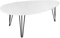 Журнальный столик Мебелик Шеффилд (белый бетон/черный) - 