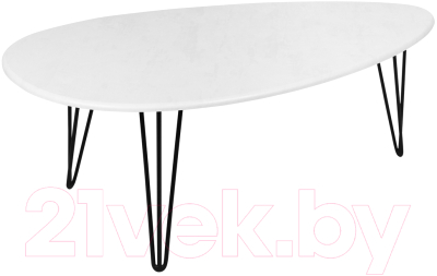 Журнальный столик Мебелик Шеффилд (белый бетон/черный)