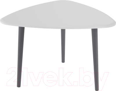 Журнальный столик Мебелик Квинс (белый/серый)