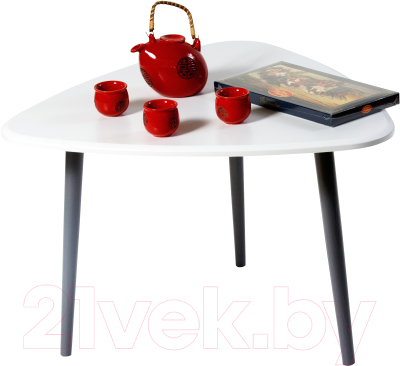 Журнальный столик Мебелик Квинс (белый/серый)