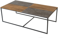 Журнальный столик Мебелик Фьюжн (дуб американский/серый бетон) - 
