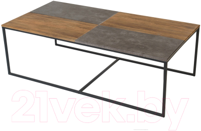 Журнальный столик Мебелик Фьюжн (дуб американский/серый бетон)